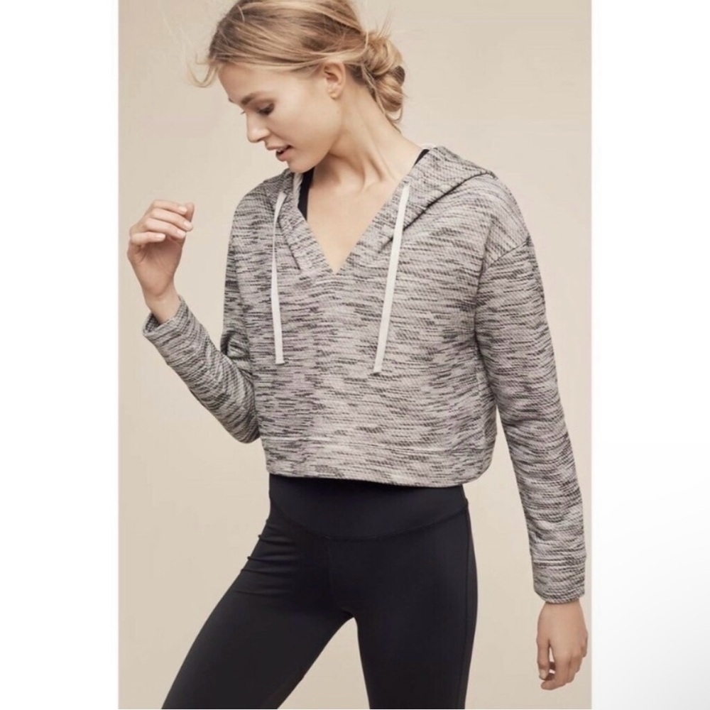 Anthropologie Saturday Sunday Cropped Hoodie Marled Grey Medium Comfy Spring‎